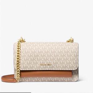 Michael Kors Cream and Tan Crossbody Bag